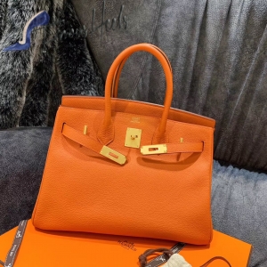 Hermes Birkin Genuine Togo leather 30cm orange  HOGTL6765777 